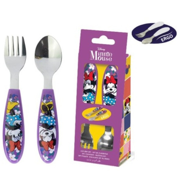 Disney Minnie  Sunshine ergonomisches Besteckset aus Metall - 2-teilig