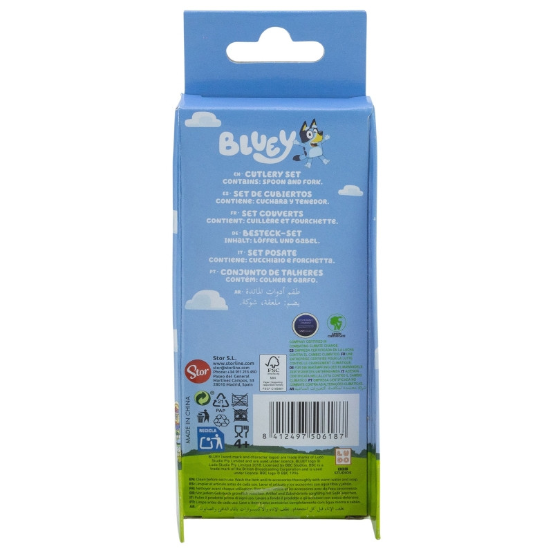 Bluey Yummy Metall ergonomisches Besteckset - 2-teilig
