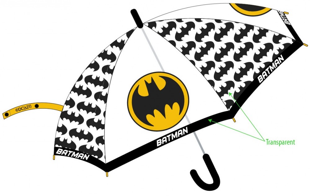 Batman transparenter halbautomatischer Kinder Regenschirm Ø78 cm