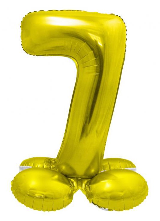 Nummer Gold Goldene Nummer 7 Folienballon mit Ständer 72 cm
