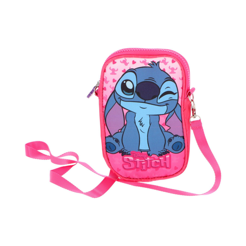 Disney Lilo und Stitch Pink Deluxe Handytasche 18 cm