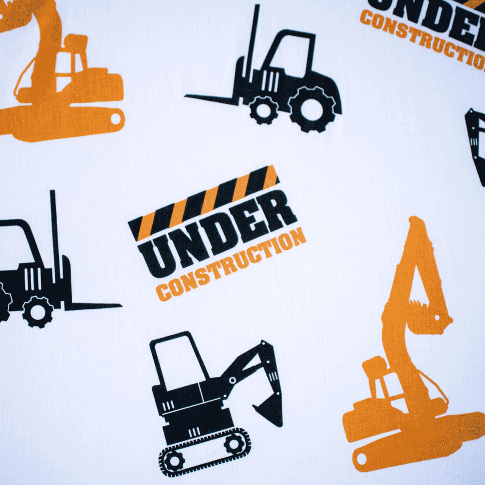 Baustelle Construction, Spannbetttuch 90x200 cm