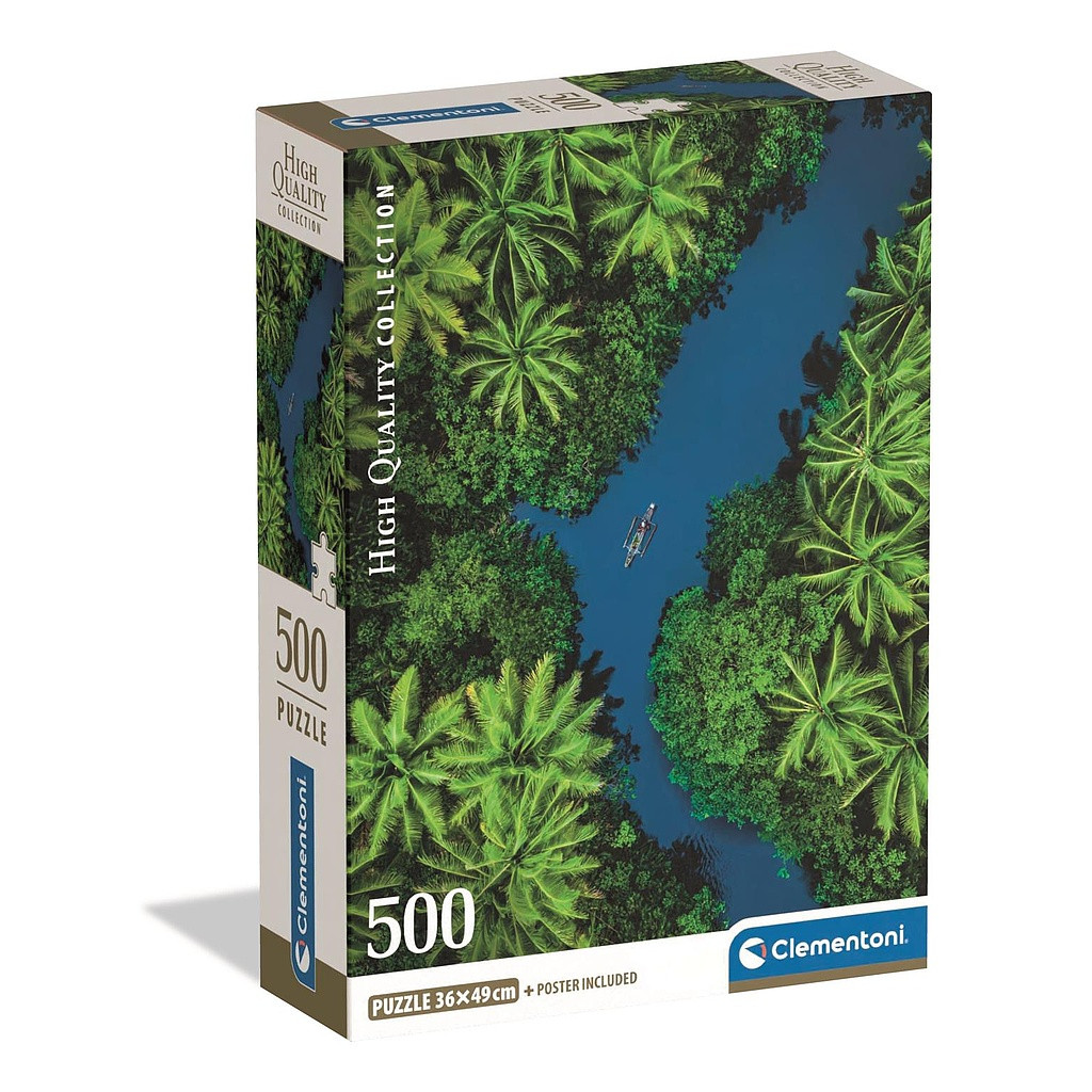 Farbe Aerial View Tropischer Fluss 500-teiliges Compact Puzzle Clementoni