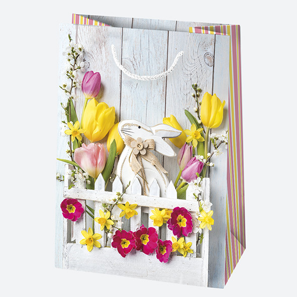 Ostern Flowers Papiergeschenktasche 23x32x11 cm