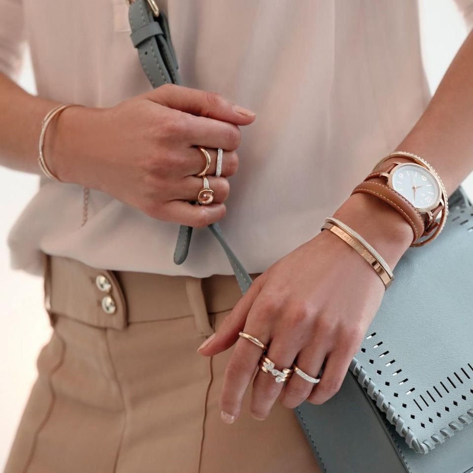 Victoria Armbanduhr mit Roségold-Lederarmband