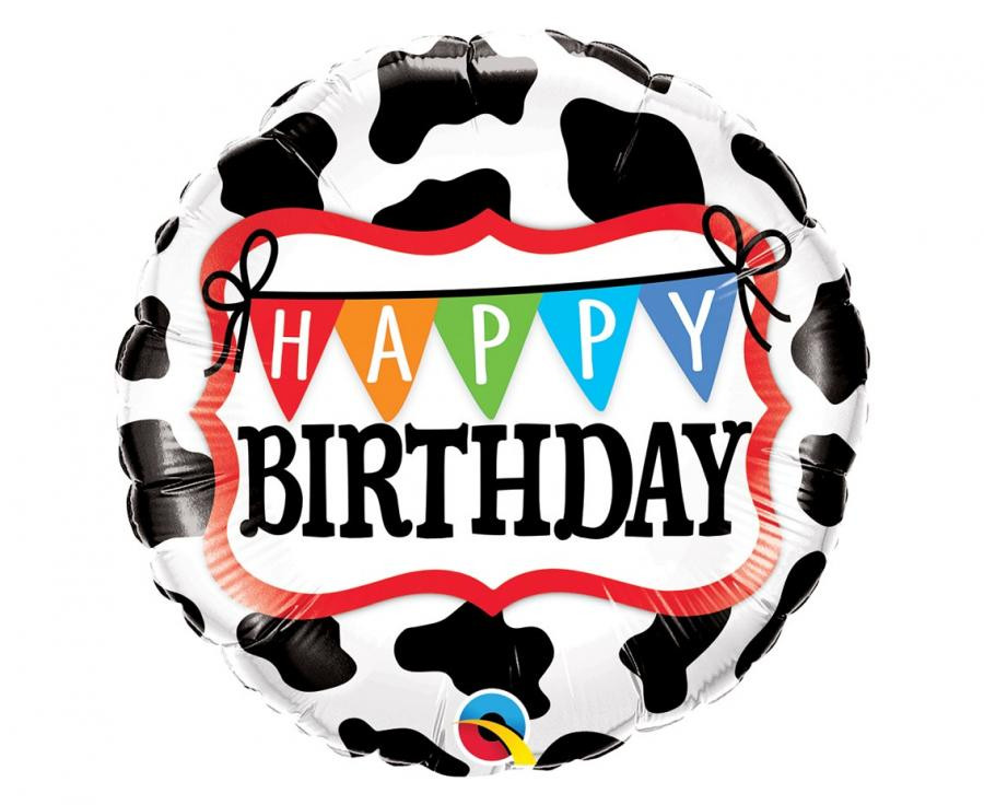 Geburtstag Happy Birthday Kuh, Folienballon 46 cm