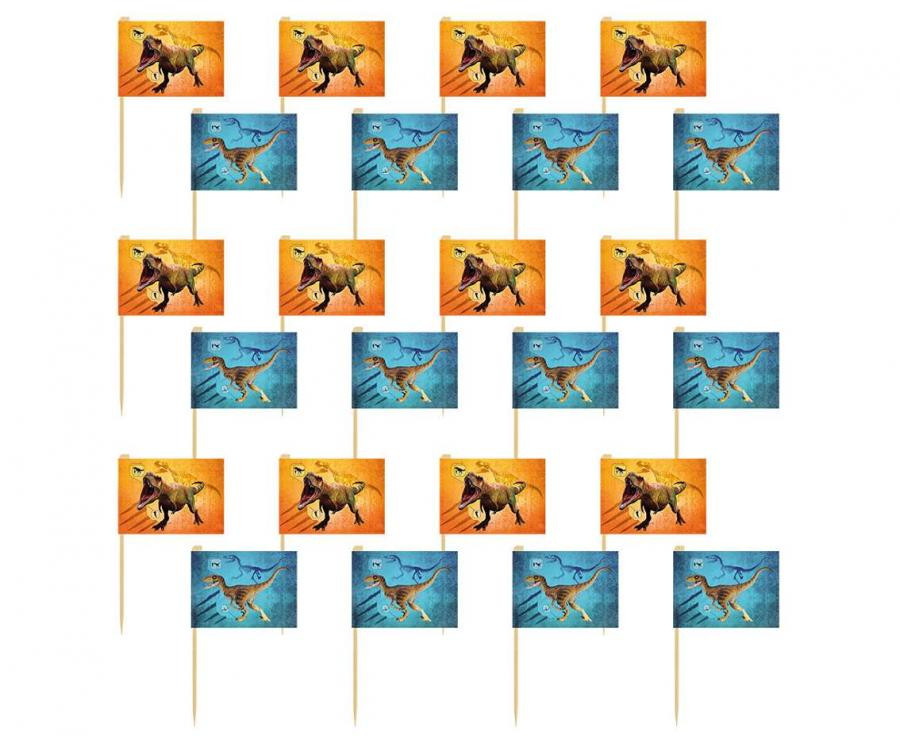 Dinosaurier T-Rex dekorationsstab 24er-pack