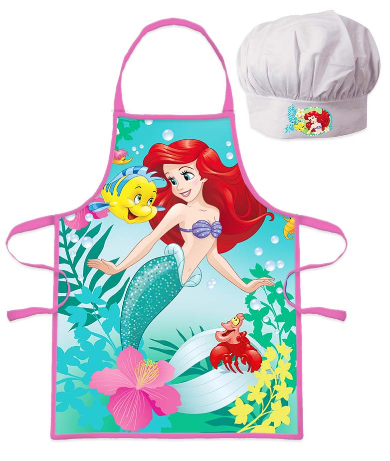 Disney Prinzessin Curious  Ariel Kinder Schürze 2-teiliges Set