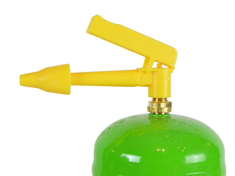 Füllventil der kleinen Helium Flasche