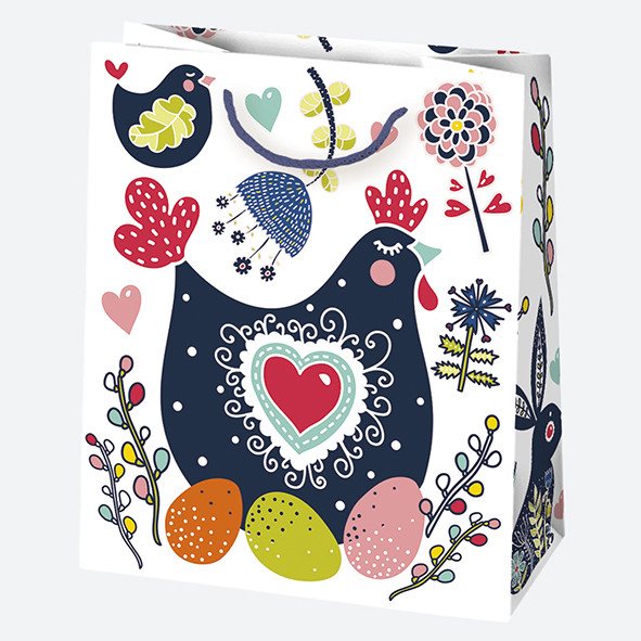 Ostern Flowers Papiergeschenktasche 19x23x10,5 cm