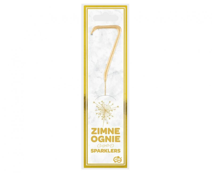 Nummer Gold Goldene 7-er Wunderkerze 17 cm