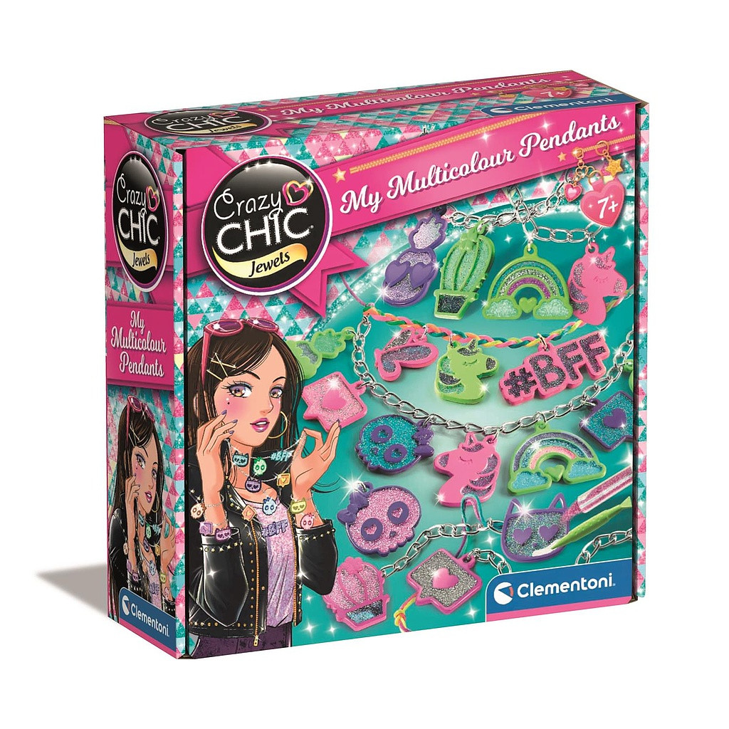 Crazy Chic BFF Kreativ-Set zum Herstellen von Armbändern und Halsketten Clementoni