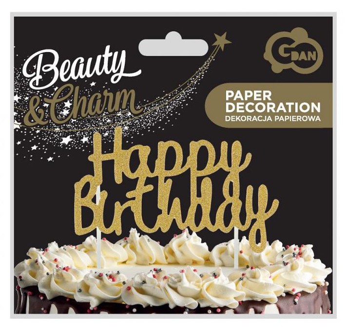 Geburtstag Gold Happy Birthday Tortendekoration