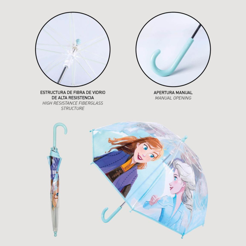 Disney Eiskönigin Icy Drizzle Kinder transparenter Regenschirm Ø71 cm