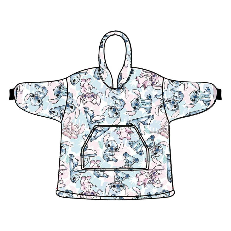 Disney Lilo und Stitch Angel Erwachsenen-Überziehplüsch-Polar-Decke, Poncho