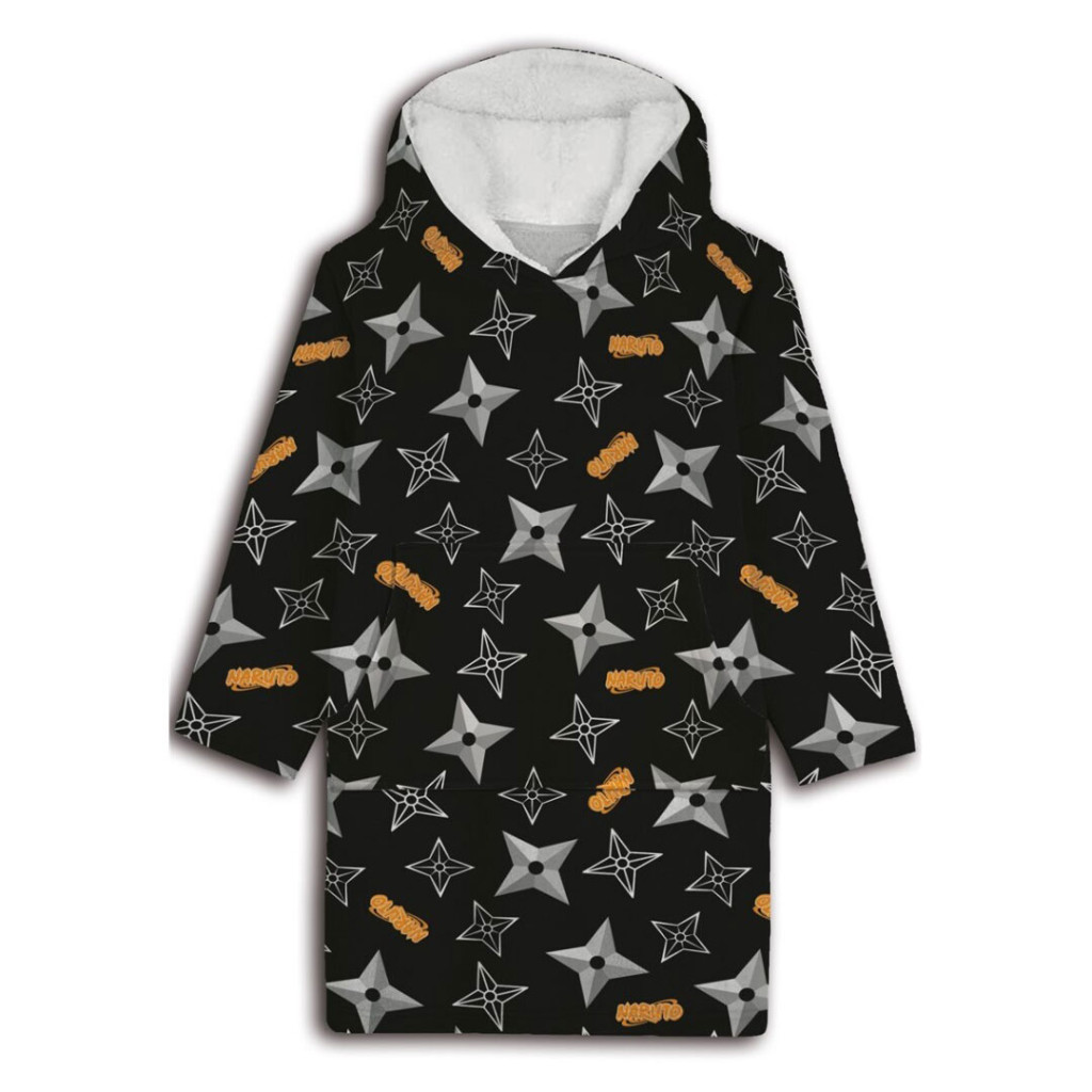 Naruto Shuriken slip-on Plüsch Fleece-Decke, Poncho 7-14 Jahre