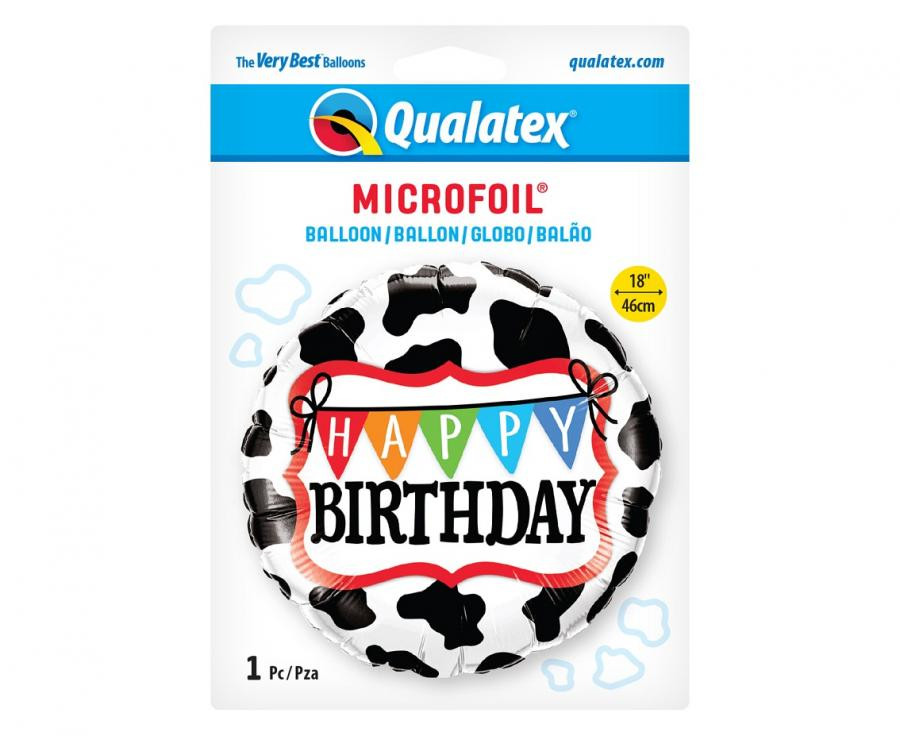 Geburtstag Happy Birthday Kuh, Folienballon 46 cm