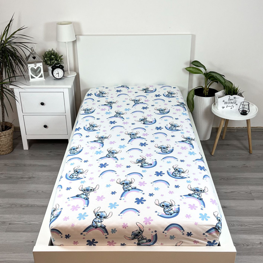 Disney Lilo und Stitch Rainbow Spannbetttuch 90x200 cm