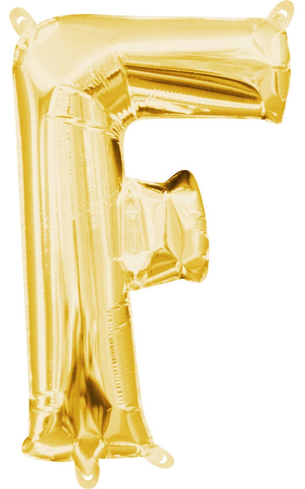 Buchstabe Gold, Gold Mini F Buchstabe Folienballon 33 cm