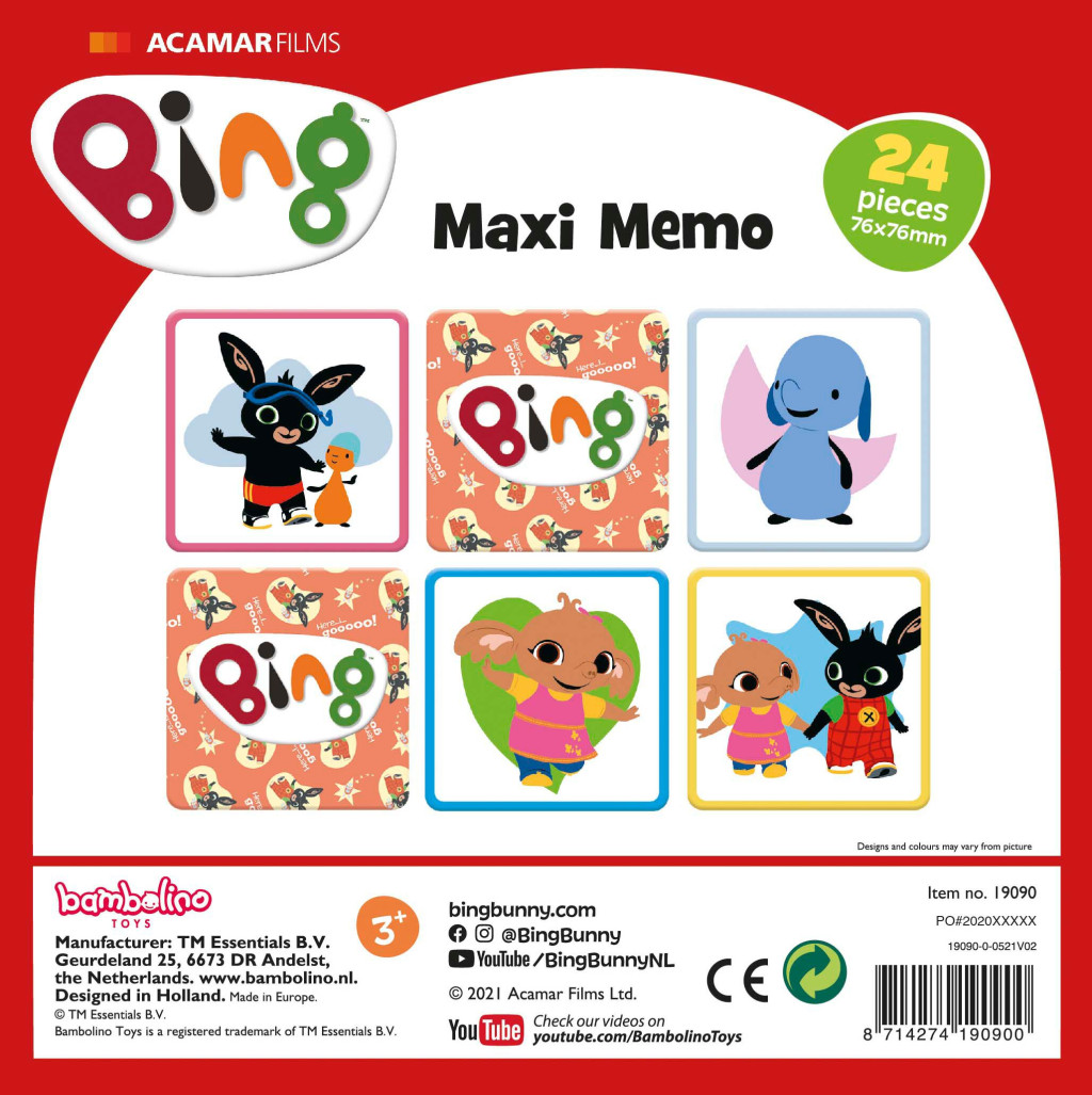 Bing Here I Go Memory-Spiel mit 24 Teilen