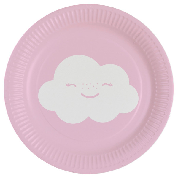 Regenbogen Rainbow and Cloud und Wolke Pappteller 8 Stk. 18 cm