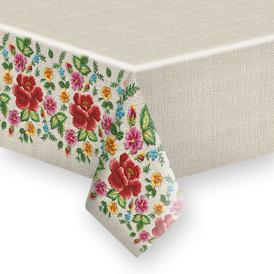 Farbe Embroidery Folk Stickerei-Papier-Tischdecke 120x180 cm