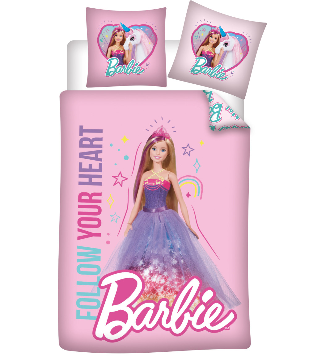 Barbie Follow Your Heart Kinder-Bettwäsche-Set 100×135 cm, 40×60 cm