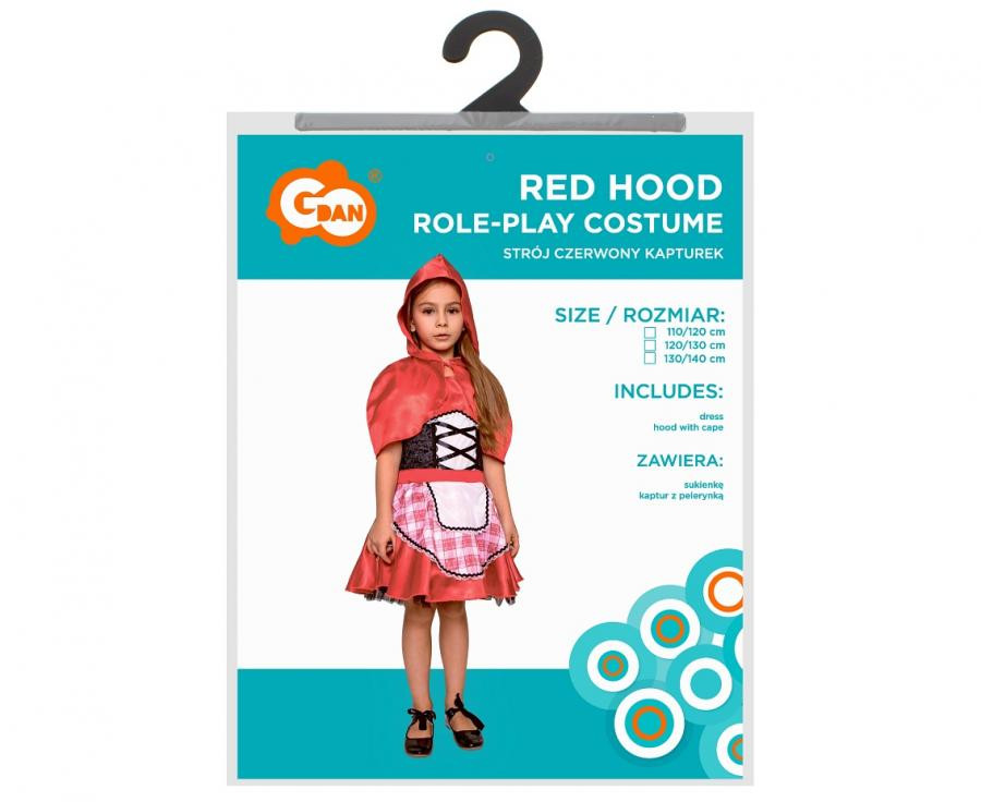 Halloween Red Hood, Rotkäppchen Kostüm 120/130 cm