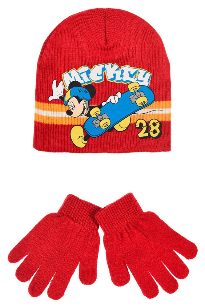 Disney Mickey  Skate Kinder Mütze + Handschuhe Set 54 cm