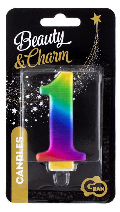 Nummer Galaxy Bunte Nummer 1 Kerze, Tortenkerze