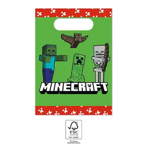 Minecraft Green Papier-Geschenktasche 4er-Set
