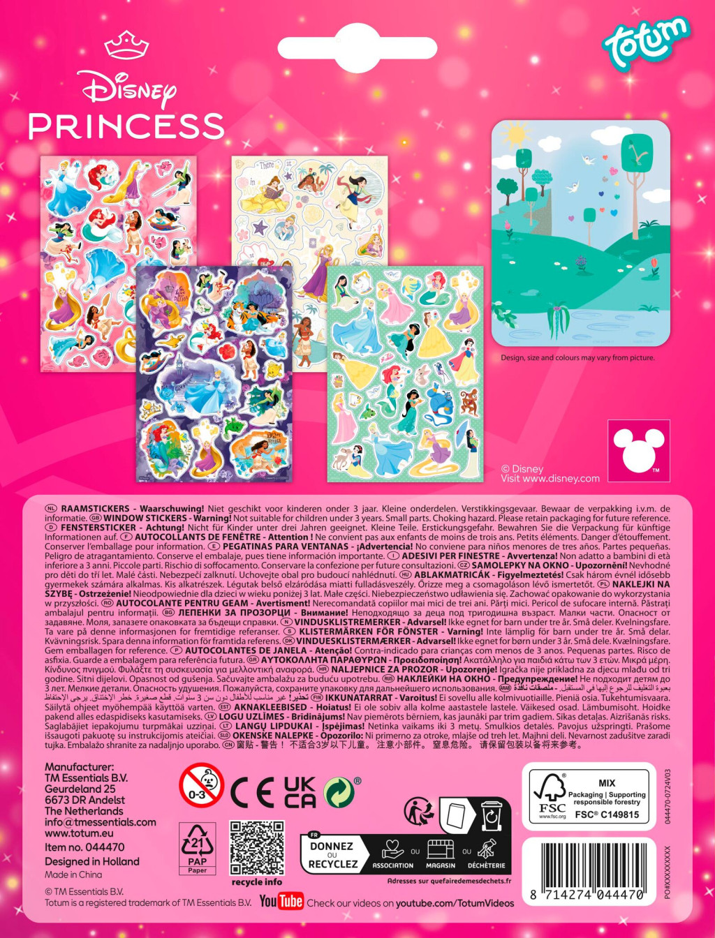 Disney Prinzessin Story Fensteraufkleber-Set