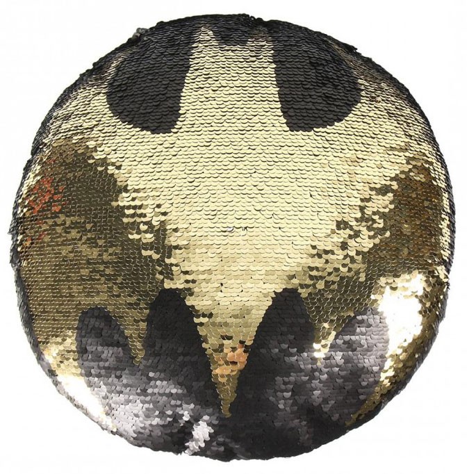 Batman wendbare Paillettenkissen 30 cm
