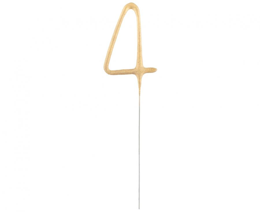 Nummer Gold Goldene Nummer 4 Wunderkerze 17 cm