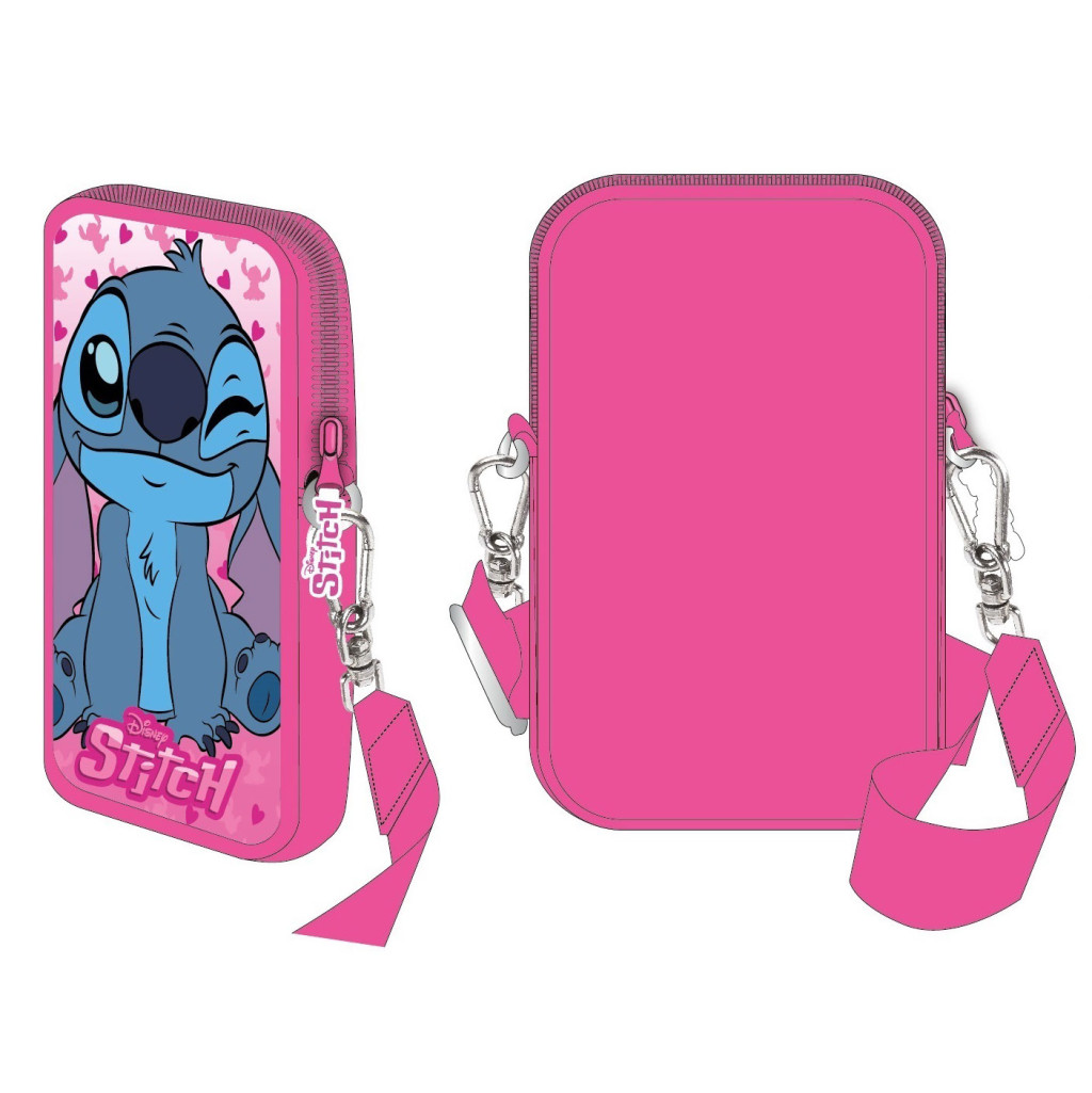 Disney Lilo und Stitch Pink Deluxe Handytasche 18 cm