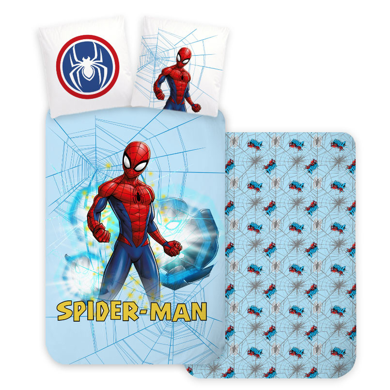 Spiderman Light Blue Kinderbettwäsche 100×135 cm, 40×60 cm
