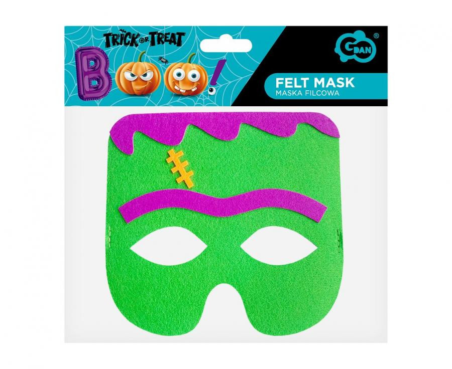 Halloween Green Monster Filzmaske 18 cm