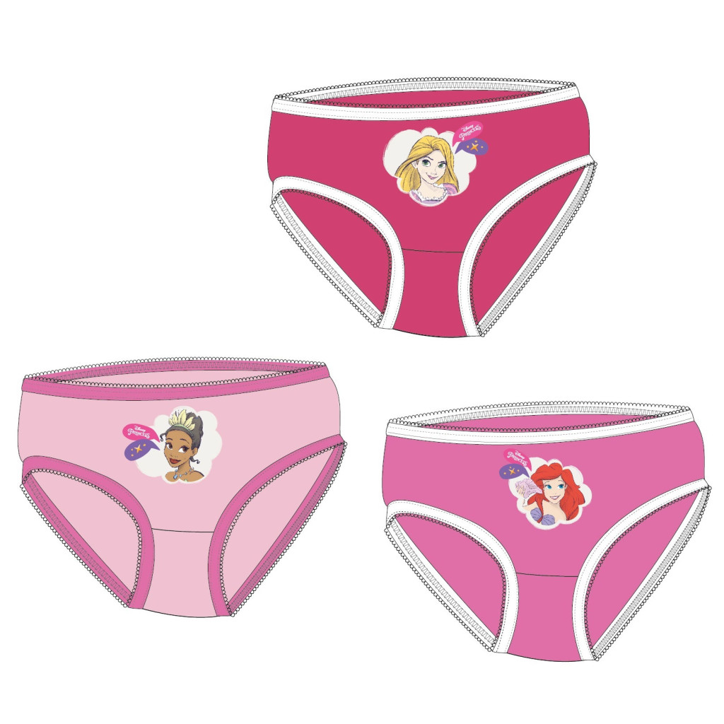 Disney Prinzessin Kinderunterwäsche, 3er-Pack Slips