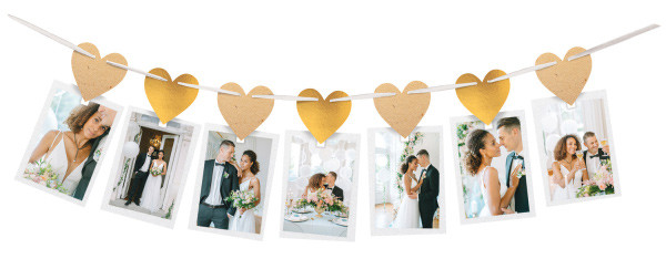 Hochzeit i Foto Halter Girlande