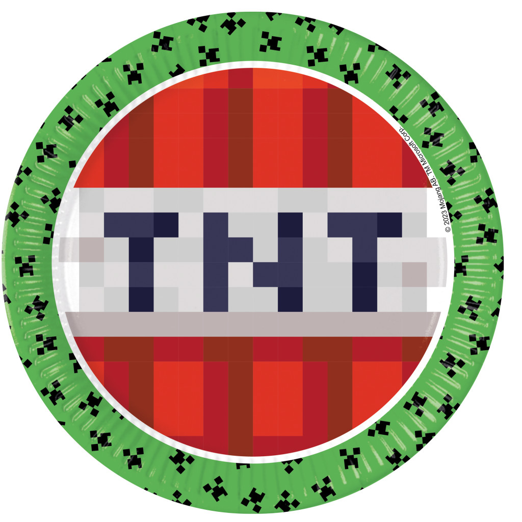 Minecraft Green Papierteller 8 Stk 23 cm FSC