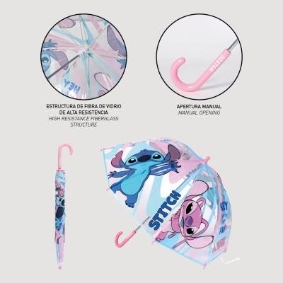 Disney Lilo und Stitch Angel Kinder transparenter Regenschirm Ø71 cm