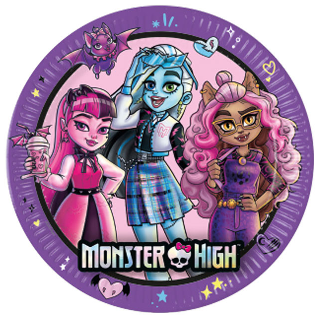 Monster High Friends Papierteller 8 Stk 23 cm FSC