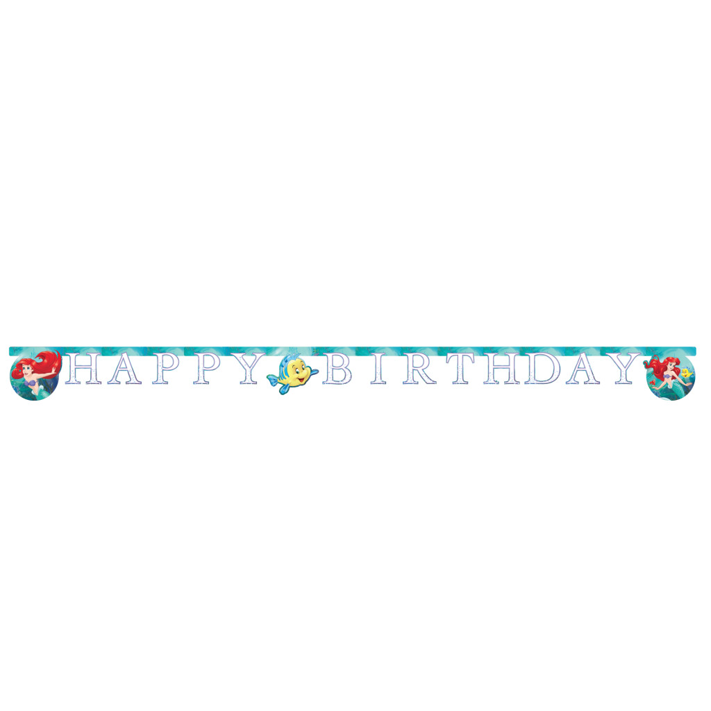 Disney Prinzessin Ariel Curious Happy Birthday Schriftzug FSC 2 m