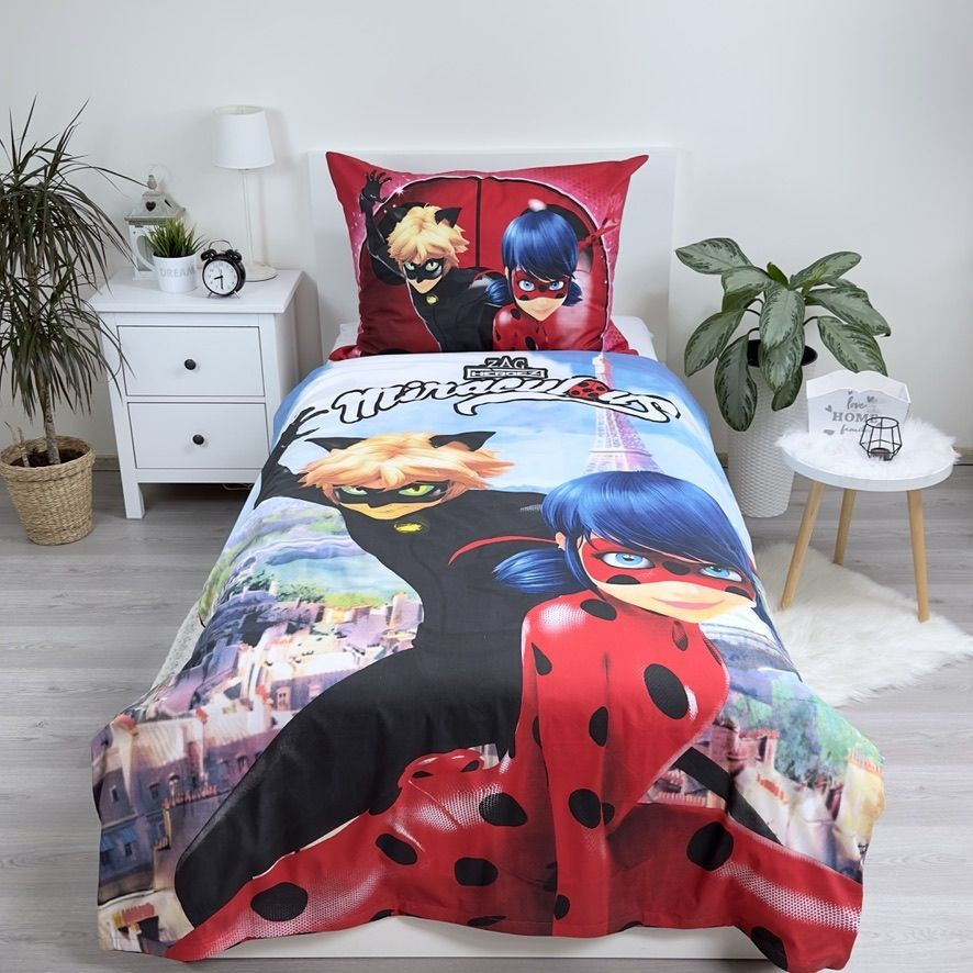 Miraculous Geschichten von Ladybug und Cat Noir Paris Bettwäsche 140×200cm, 70×90 cm
