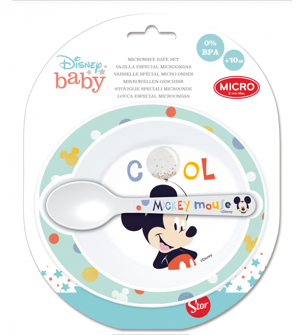 Disney Mickey  Baby-Mikro-Tiefteller + Löffelset