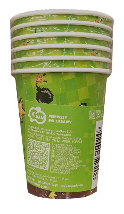 Gamer Game On Papiertassen Set, 6 Stück, 200 ml