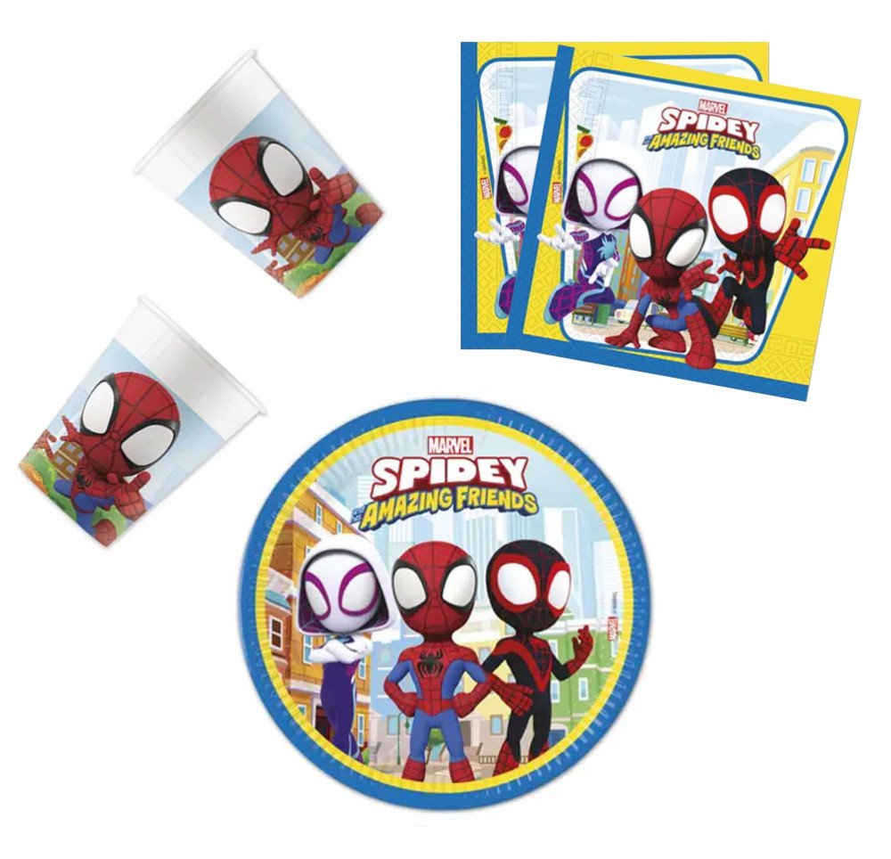 Spiderman Spidey Partyset 36-teilig mit 23 cm Tellern