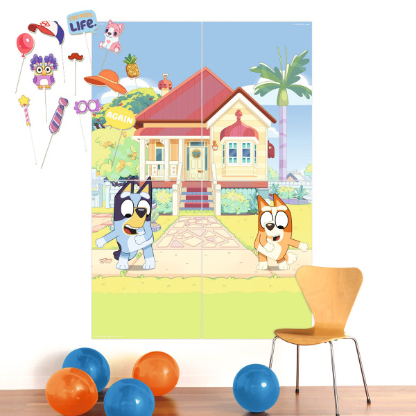 Bluey Joke Wanddekorationsset mit 4 Foto-Requisiten