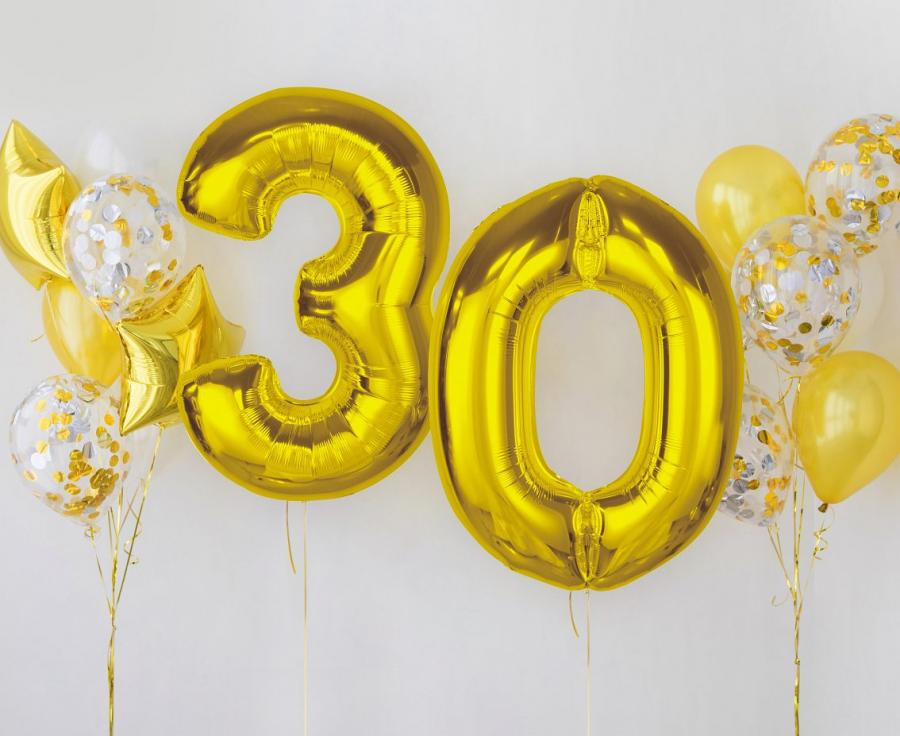 Nummer Gold Goldene Zahl 0 Folienballon 92 cm