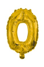 Nummer Gold, 0-förmiger Folienballon 10 cm